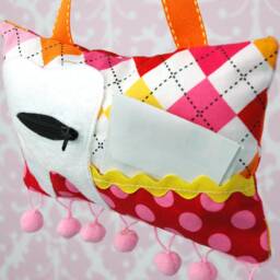 Tooth Fairy Pillow - in Remix Fabric By Ann Kelle For Robert Kaufman, Argyle in Garden - thumbnail 3