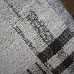 50cm - 20Inch Vintage Kilim Patchwork Cushion Cover Handwoven - Modern Assembly White Cream Grey Checks - thumbnail 3