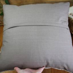 50cm - 20Inch Vintage Kilim Patchwork Cushion Cover Handwoven - Modern Assembly White Cream Grey Checks - thumbnail 4