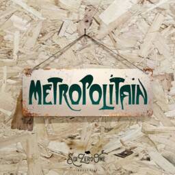 Metropolitain Metal Sign. Vintage Worn Rusty Look Print - Hector Guimard Subway Paris France - thumbnail 2