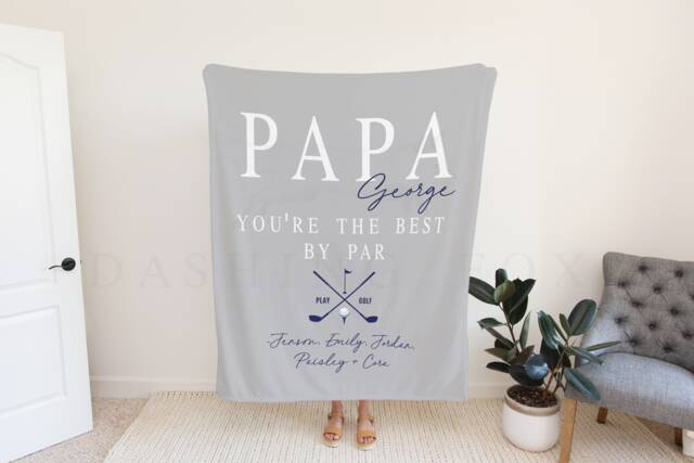 Personalized Christmas Gift For Dad, Grandparents Blanket From Daughter Or Son, Dad Present, Grandpa - image 1