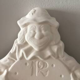 Ceramic Clock - Ready To Paint Bisque Happy Clown, Fun Home Decor, Diy Arts & Crafts Gift, Unique Wall - thumbnail 2