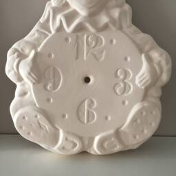 Ceramic Clock - Ready To Paint Bisque Happy Clown, Fun Home Decor, Diy Arts & Crafts Gift, Unique Wall - thumbnail 3