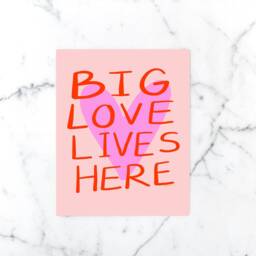 Big Love Lives Here Art Print Digital Download - Printable Artwork Happy Illustration House Warming Gift - thumbnail 4