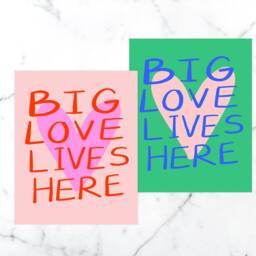 Big Love Lives Here Art Print Digital Download - Printable Artwork Happy Illustration House Warming Gift - thumbnail 2