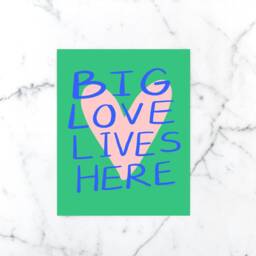 Big Love Lives Here Art Print Digital Download - Printable Artwork Happy Illustration House Warming Gift - thumbnail 3