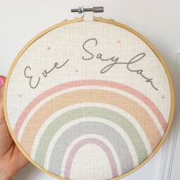 Personalised Rainbow Room Decoration - Nursery Decor Accessory New Baby Gift Idea Girls Addition - thumbnail 2