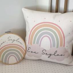 Personalised Rainbow Room Decoration - Nursery Decor Accessory New Baby Gift Idea Girls Addition - thumbnail 3