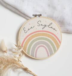 Personalised Rainbow Room Decoration - Nursery Decor Accessory New Baby Gift Idea Girls Addition - thumbnail 1