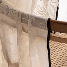 Custom Voile Curtain Sheer Polyester Curtain Embroidered Damask, Made To Measure - thumbnail 2