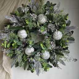 Large Christmas Bauble Wreath For Front Door, Silver Glitter Frosted Eucalyptus, Christmas Wreath, Artificial Door Wreath, Winter Xxl - thumbnail 3