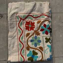 Cotton Suzani Throw Quilt - Handcrafted Embroidery, Vibrant Boho Design, Unique Ethnic Bedding - thumbnail 4