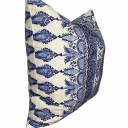Thibaut Akola Stripe Blue & White Cushion Cover Pillow Double Sided - thumbnail 2