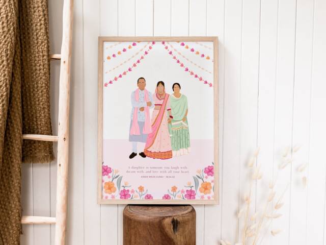Parents Of The Bride Print - High Quality 270Gsm Card Beautiful Gift For Weddings & Celebrations Daughters - image 1