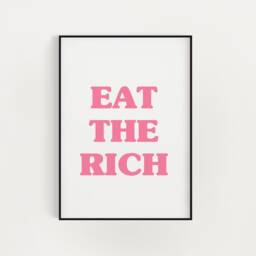 Eat The Rich Pink Poster Print Feminist Wall Art - thumbnail 2