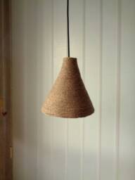 Handmade Burlap Pendant Light, Boho Rustic Rope Lampshade, 8'' - thumbnail 1