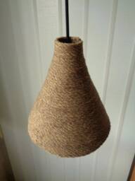 Handmade Burlap Pendant Light, Boho Rustic Rope Lampshade, 8'' - thumbnail 2