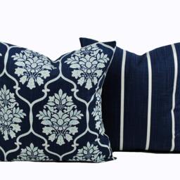 Premier Navy Blue Cover, Pillow, Decorative Throw Pillow, Aqua Accent Boho Throw Pillow - thumbnail 3
