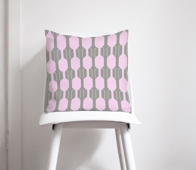 Grey & Pink Cushions, Pink Home Decor, Modern Cushion Covers, Nursery Throw Pillows, 45 X Cushion, Pillow - image 1