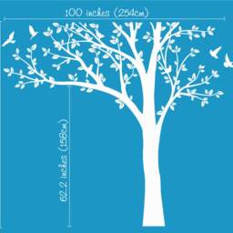 White Tree Wall Decal - Nursery Art, Baby Room Decor - thumbnail 2