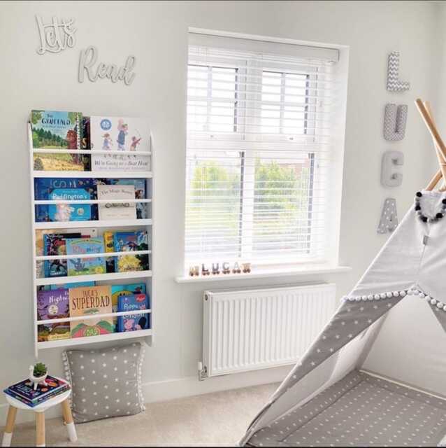Let's Read Nursery Sign Birch Wood Story Corner Decor - image 1