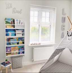 Let's Read Nursery Sign Birch Wood Story Corner Decor - thumbnail 1