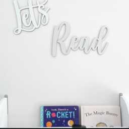 Let's Read Nursery Sign Birch Wood Story Corner Decor - thumbnail 2