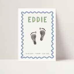 Personalised Nursery Decor Handprint Kit New Baby Gift Birth Details Footprint Personalised Keepsake Colourful - thumbnail 2