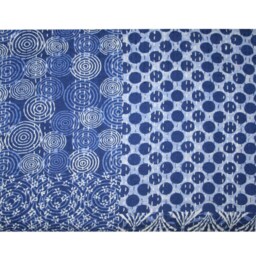 Hand Block Print Cotton Bed Runner, Reversible Kantha Quilt - 90x108 Inch - thumbnail 2
