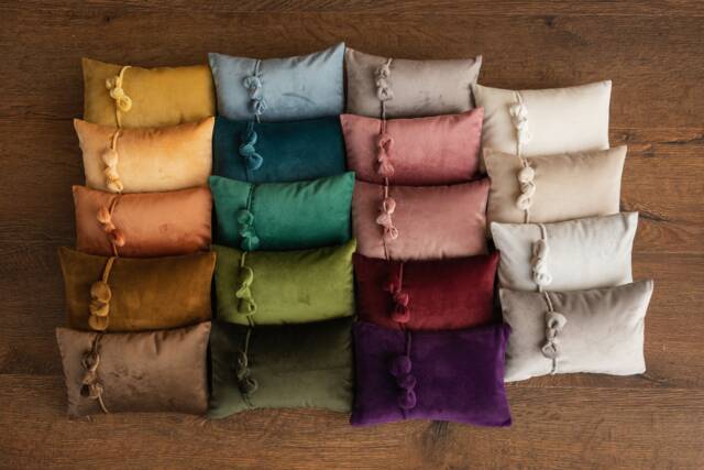 Newborn Velvet Pillow, Headband Girl, Newborn Photography Props, Newborn Props For Photography, Newborn Posing Pillow, Newborn Set - image 1