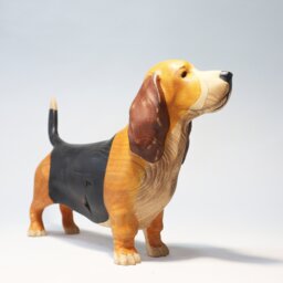 Wooden Basset Hound Sculpture - 2 - thumbnail 1