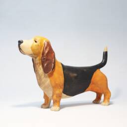 Wooden Basset Hound Sculpture - 2 - thumbnail 2