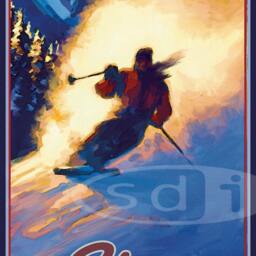 Ski The Rockies Travel Vacation Skiing Gift Poster-Print - thumbnail 2