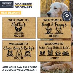Personalized Dog Gift Welcome Mat - To Our House Doormat Custom Breed Door - thumbnail 1