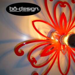 Lighting Wall, Flowers Iris, 30 Or 35 cm, Red, Acrylic Glass Plexiglass, 110 V, Lighting Designer, Lighting Shadows On The Wall, Lighting Baroque - thumbnail 3