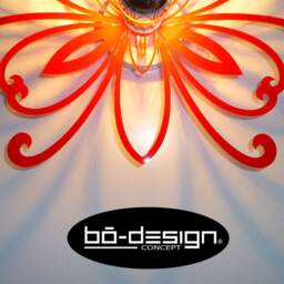 Lighting Wall, Flowers Iris, 30 Or 35 cm, Red, Acrylic Glass Plexiglass, 110 V, Lighting Designer, Lighting Shadows On The Wall, Lighting Baroque - thumbnail 2