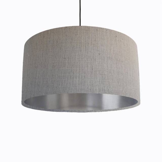 Dove Grey Lampshade in Linen With Silver Lining - image 1