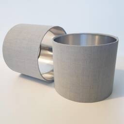 Dove Grey Lampshade in Linen With Silver Lining - thumbnail 2