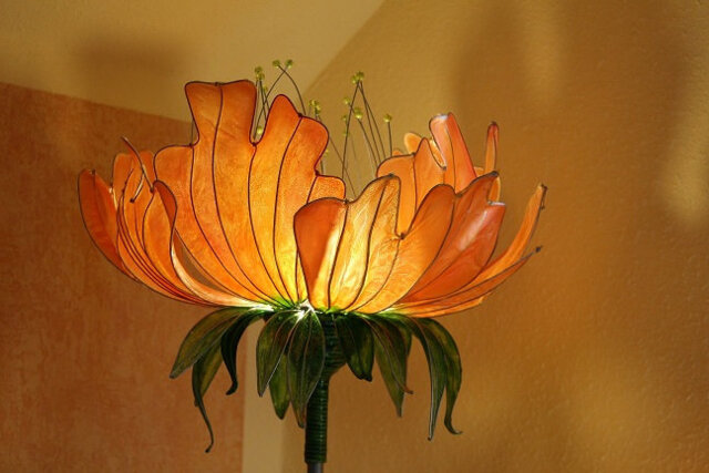 Floor Lamp Yellow Minimalist Lighting Light Orange Sunset Interior Lighting Sculpture Shade Art Craft Soft - image 1