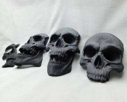 Vampire Skull Wall Decor 3D Printed Fanged Skulls, Gothic Set Of 4 - thumbnail 1
