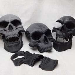 Vampire Skull Wall Decor 3D Printed Fanged Skulls, Gothic Set Of 4 - thumbnail 3