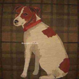 Jack Russell Sitting Dark Check Tapestry Cushion Cover Sham - thumbnail 2