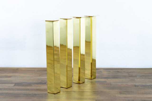 Brass Coffee Table Legs, Solid Furniture Legs - Set Of 4, Polished Or Brushed Finish, Minus By Balasagun - image 1