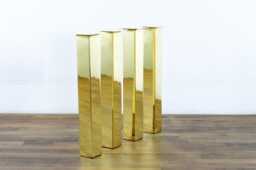 Brass Coffee Table Legs, Solid Furniture Legs - Set Of 4, Polished Or Brushed Finish, Minus By Balasagun - thumbnail 1