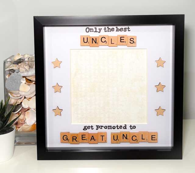 Only The Best Uncles Get Promoted To Great Uncle - Scrabble Art Frame Photo Gift New Christmas - image 1