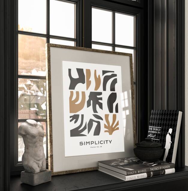 Abstract Print, Contemporary Art , Wall Home Decor Bedroom Minimal Neutral Beige, A5, A4, A3, A3+, A2 - image 1