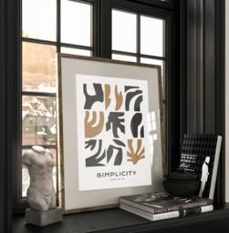 Abstract Print, Contemporary Art , Wall Home Decor Bedroom Minimal Neutral Beige, A5, A4, A3, A3+, A2 - thumbnail 1