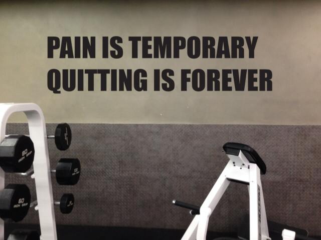 Wall Decal Gym Fitness Center, Pain Is Temporary Quitting Forever - image 1