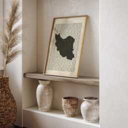 Iran Map - Vintage Beige Typography With City Names Travel Poster Wall Art Print - thumbnail 3