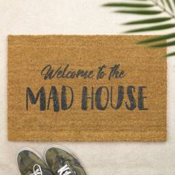 Brush Door Mat Welcome To The Mad House Front Custom Printed First Home Family Gift Couples - thumbnail 1